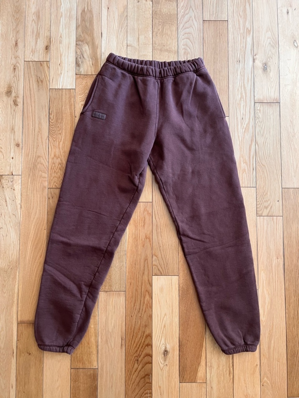 SET ACTIVE Sweatpants Brown Fleece Jogger Pants 100% Cotton USA Womens Small
